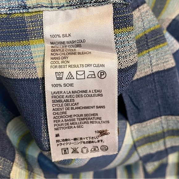 Tommy Bahama 100% Pure Silk Plaid Short Sleeve Button down shirt - Picture 11 of 12